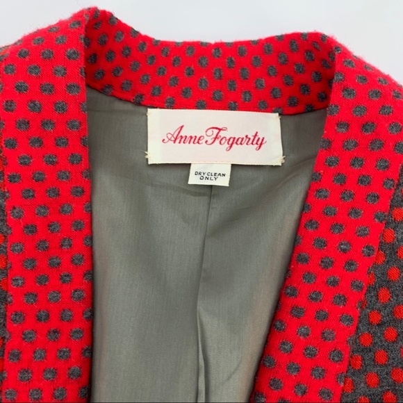 Vintage Anne Fogarty Polka Dot Dress Jacket Set M - Picture 7 of 8